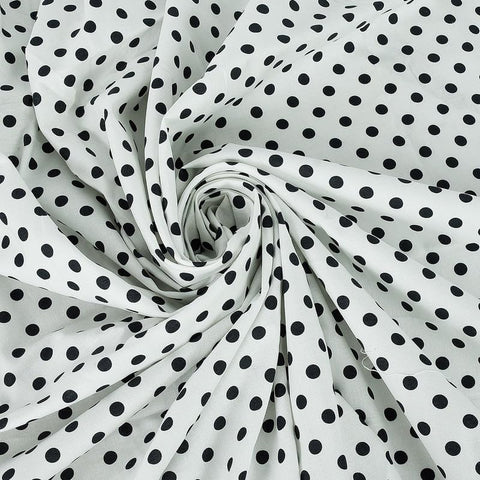 Polka Dot Cotton Fabric - 8mm 100% Soft Cotton | Printed Dot Material for Sewing & Crafts (Per Meter)