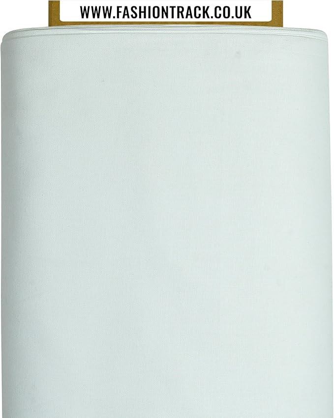 100% Plain White Cotton Full Roll - 25m