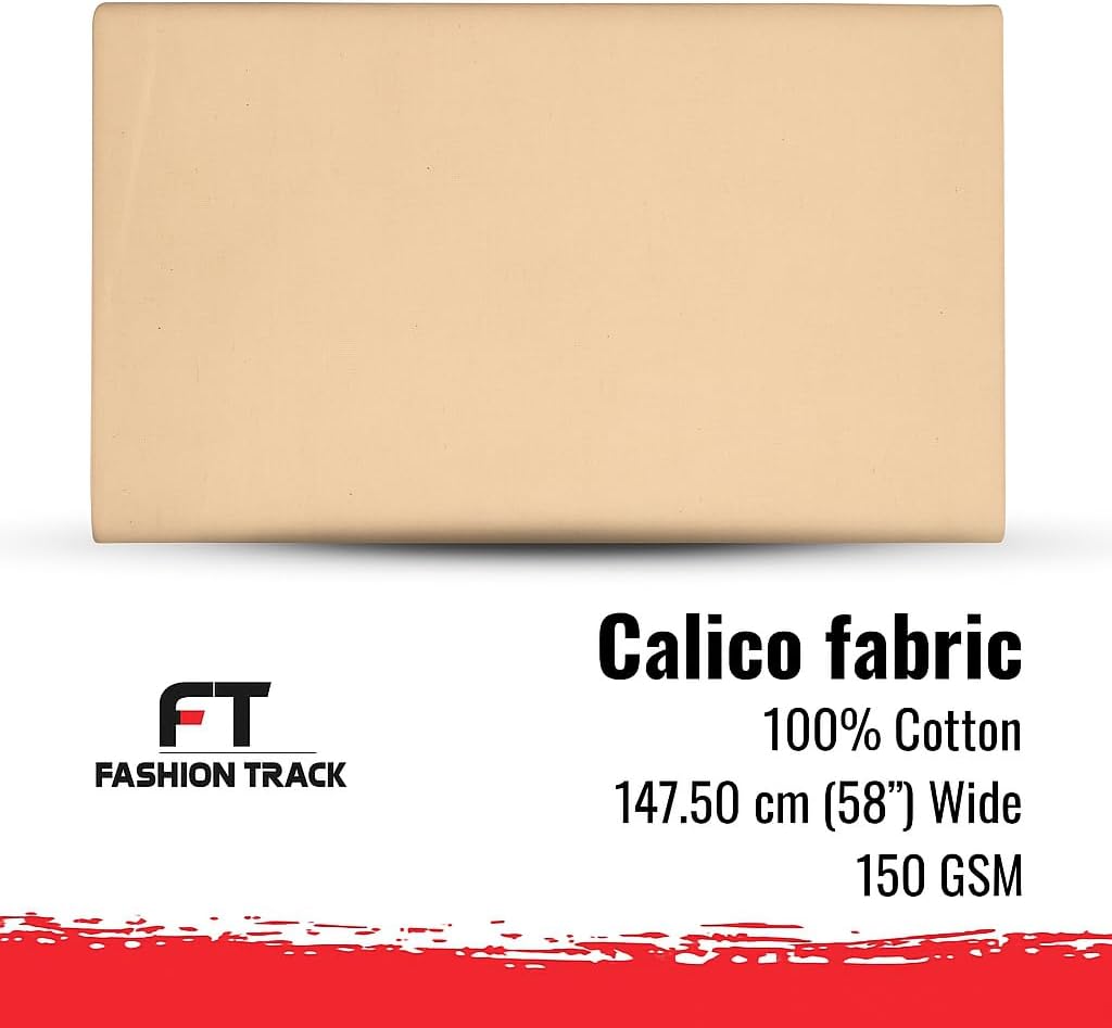 100% Natural Calico Fabric – Durable, Eco-Friendly & Unbleached