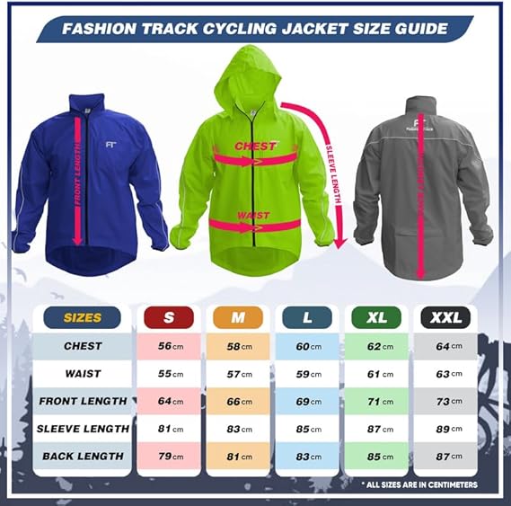 Men's Waterproof Rain Hoodie – Cycling Jacket with Detachable Hood & Reflective Strips