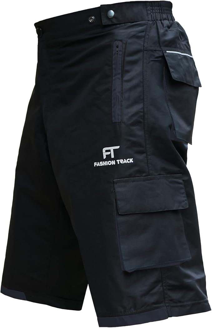 Men’s MTB Cycling Shorts with Padded Inner | Lightweight Mountain Bike Shorts with 6 Pockets & Adjustable Waist