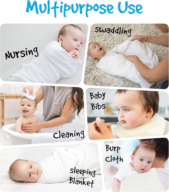 Bamboo Cotton Muslin Baby Cloths – 66x66 cm – Soft & Breathable