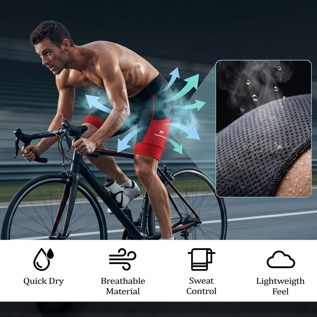 Men’s MTB Cycling Shorts - Breathable, Padded, Reflective
