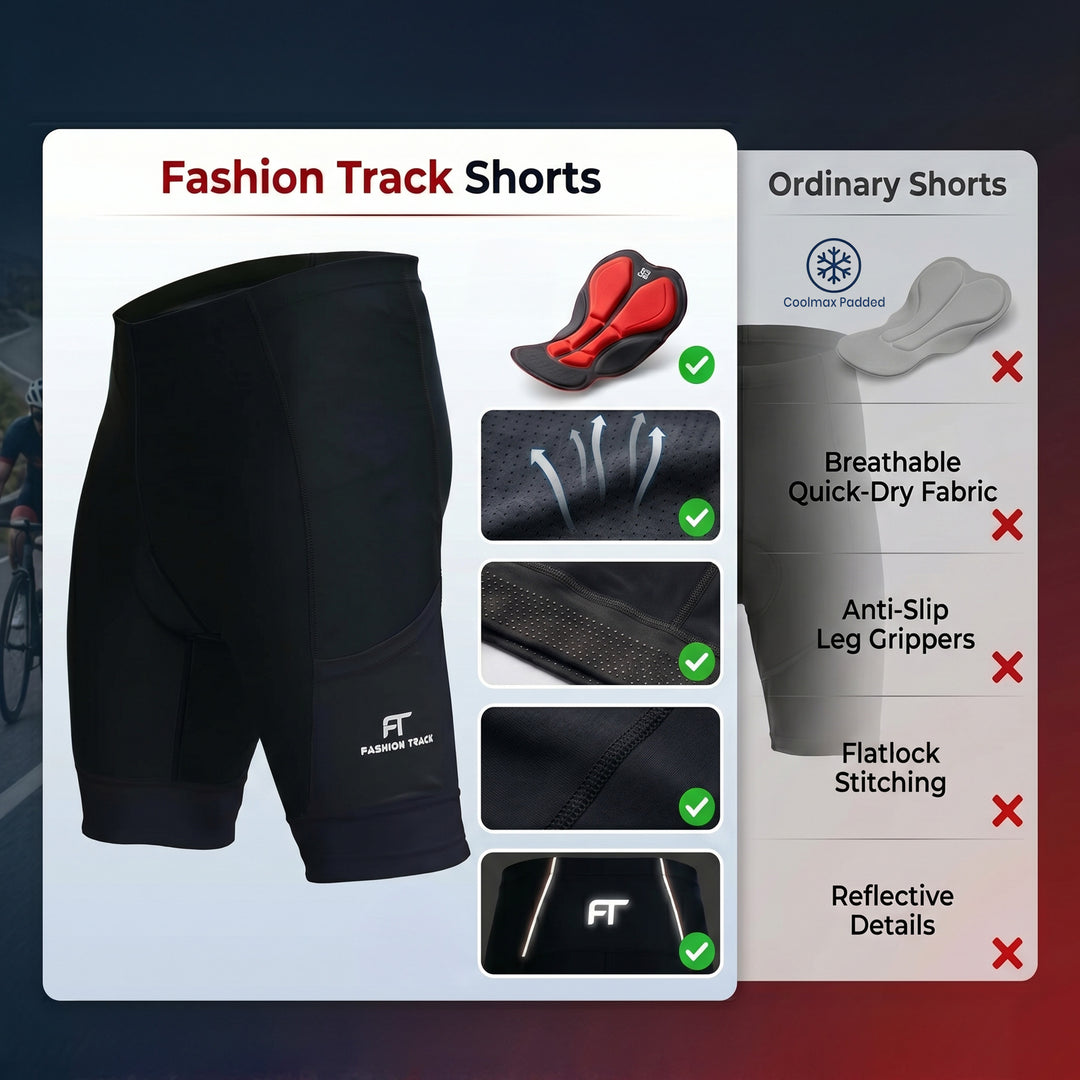 Men’s MTB Cycling Shorts - Breathable, Padded, Reflective