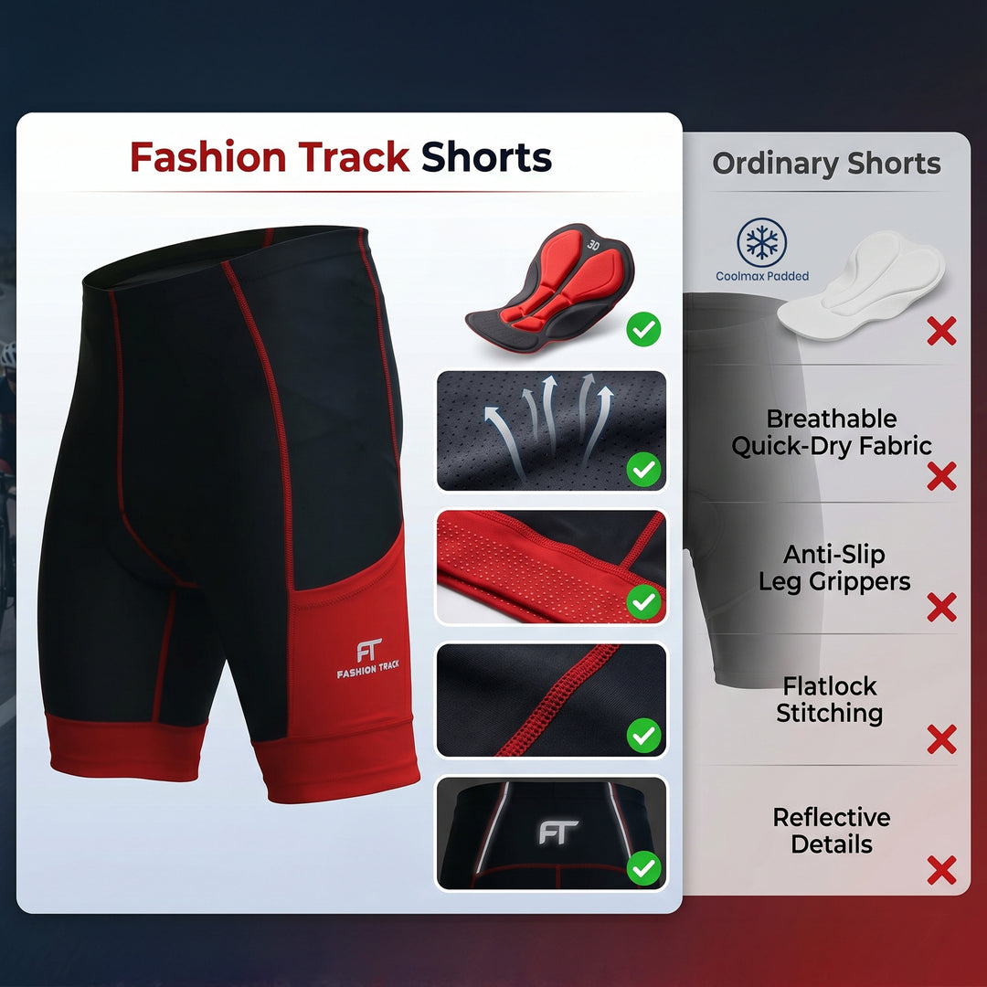 Men’s MTB Cycling Shorts - Breathable, Padded, Reflective