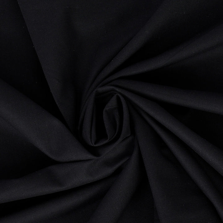 Black Colour Plain Cotton Fabric