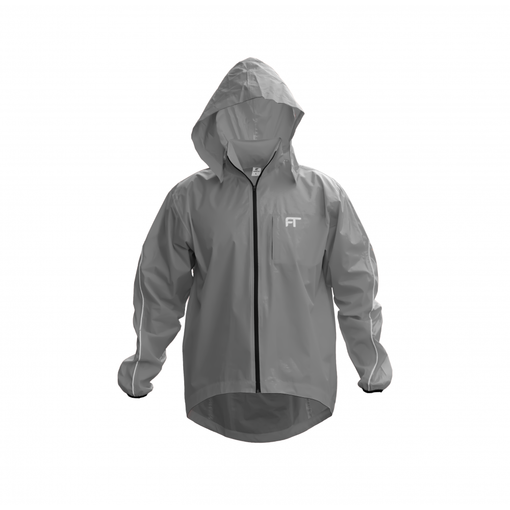 Men s Waterproof Rain Hoodie Cycling Jacket with Reflective Strips Detachable Hood Fashion Track