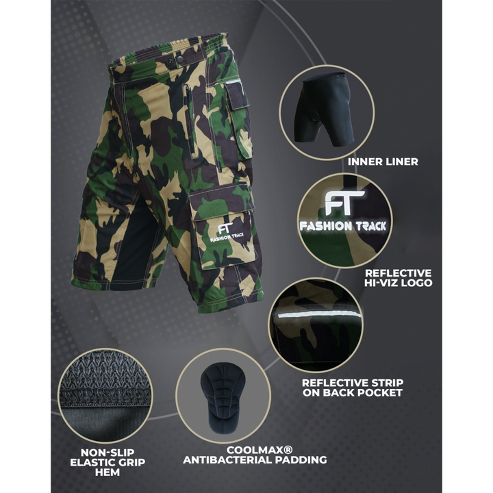 Men's Mountain Bike Shorts with Padded Inner Liner Front View
