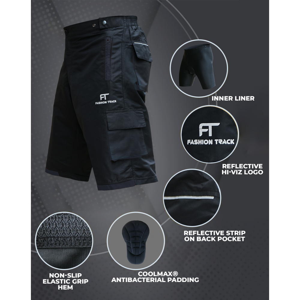 Close-up of Men's Cycling Shorts Fabric and Reinforced Stitching