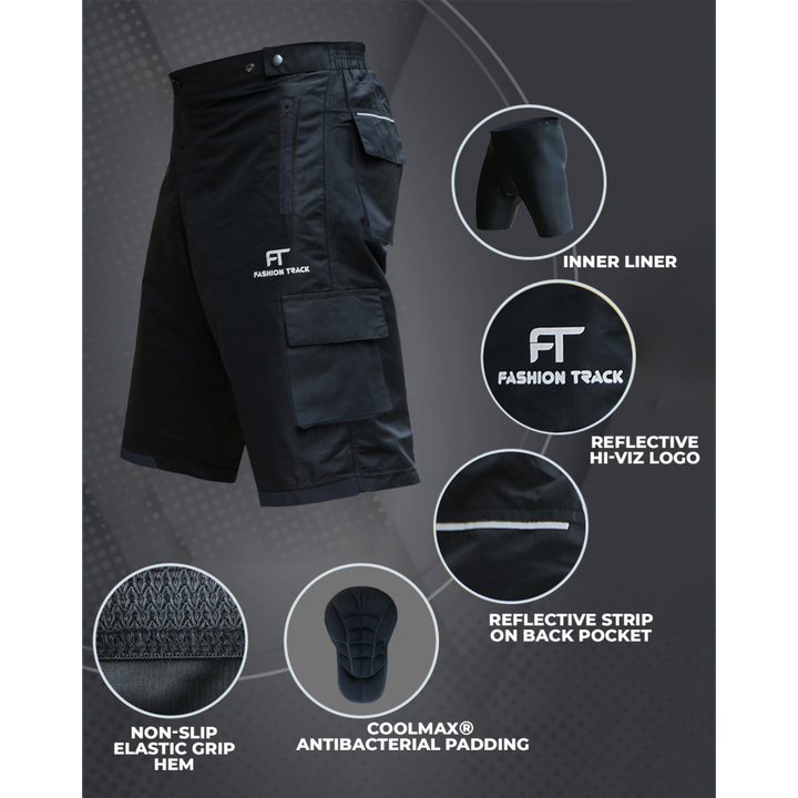 Close-up of Men's Cycling Shorts Fabric and Reinforced Stitching