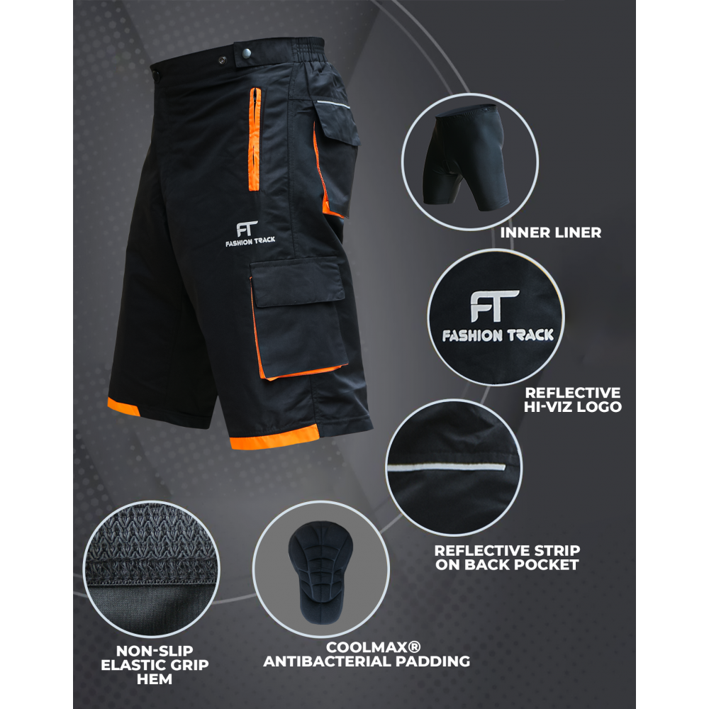 Mountain Bike Shorts with Six Utility Pockets for Trail Riding