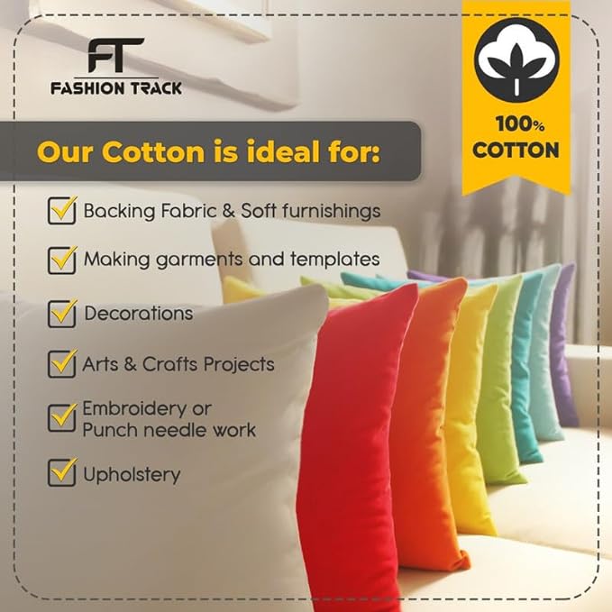 100% Plain Cotton Full Roll -25m