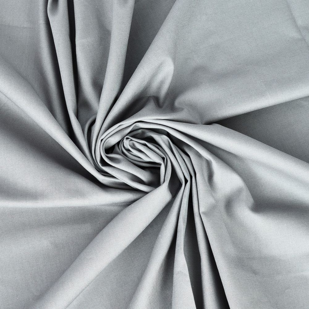 Plain Cotton Fabric in Grey Colour