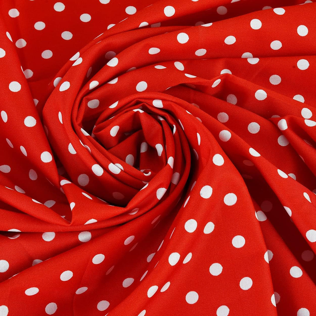 Polka Dot Cotton Fabric 8mm Black Dots on White 100% Soft Cotton Per Meter