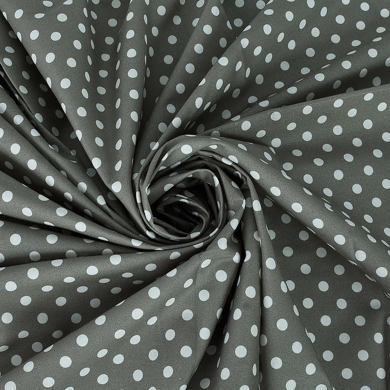 Premium Soft Cotton Fabric Featuring 8mm Polka Dot Print for DIY Projects