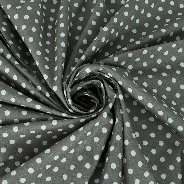 Premium Soft Cotton Fabric Featuring 8mm Polka Dot Print for DIY Projects