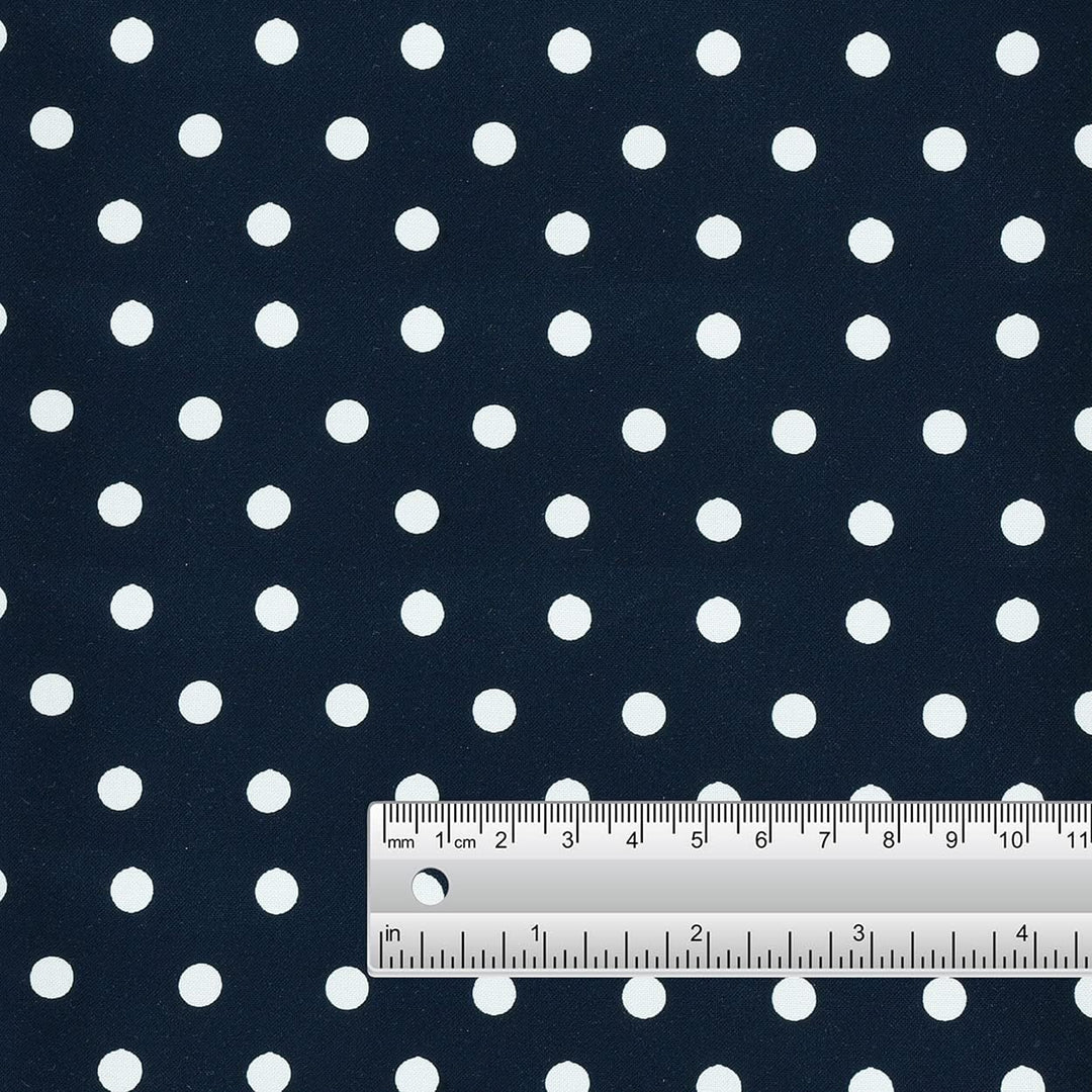 Folded 100% Soft Cotton Polka Dot Fabric with 8mm Dot Pattern