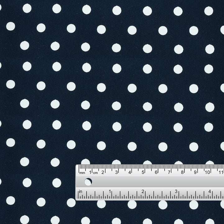 Folded 100% Soft Cotton Polka Dot Fabric with 8mm Dot Pattern