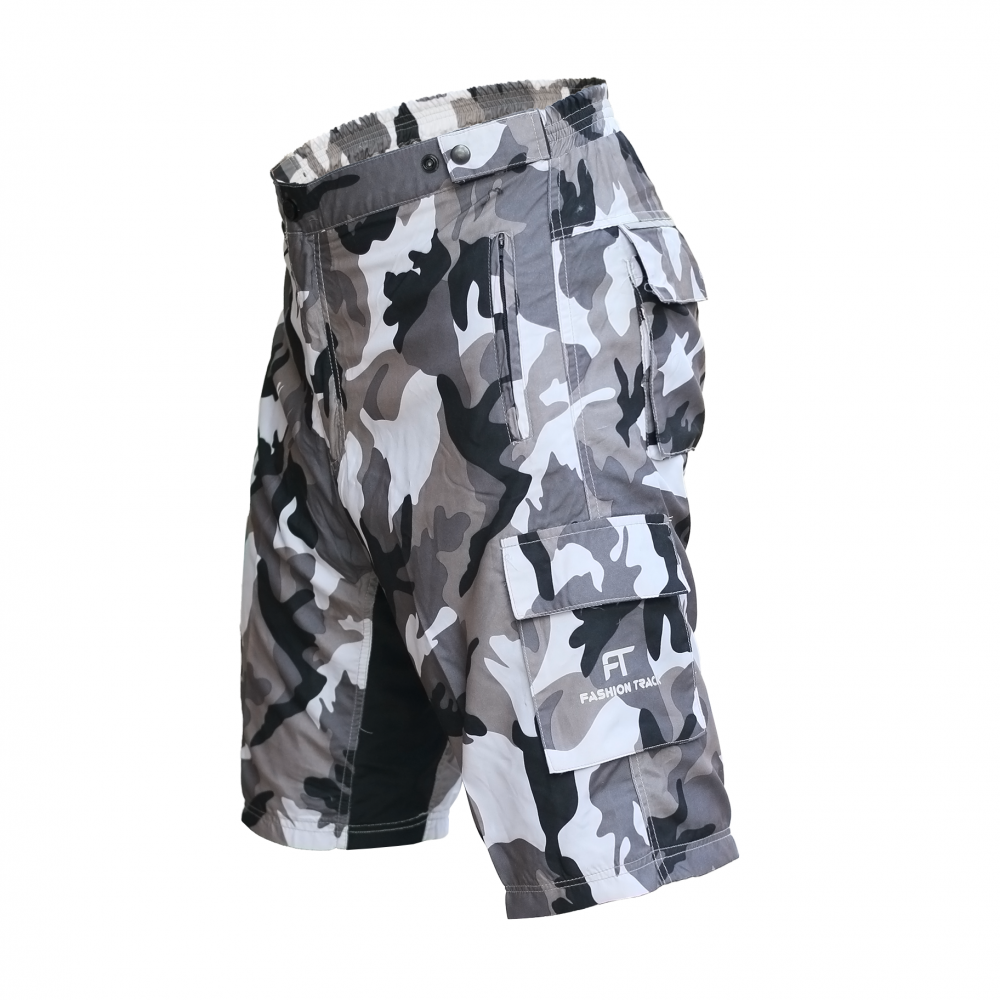 Side View of MTB Cycling Shorts with Adjustable Waist and Cargo Pockets