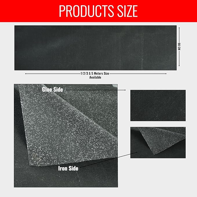 Medium Weight Non Woven Iron On Fusible Interfacing – Black (90 cm Width)