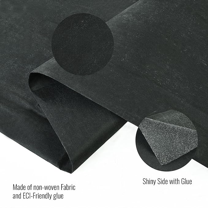 Medium Weight Non Woven Iron On Fusible Interfacing – Black (90 cm Width)