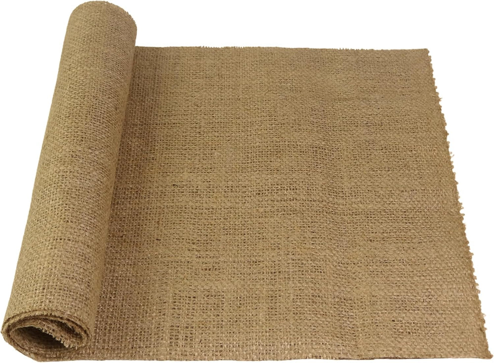 Close-up of 100% jute burlap fabric texture 275gsm