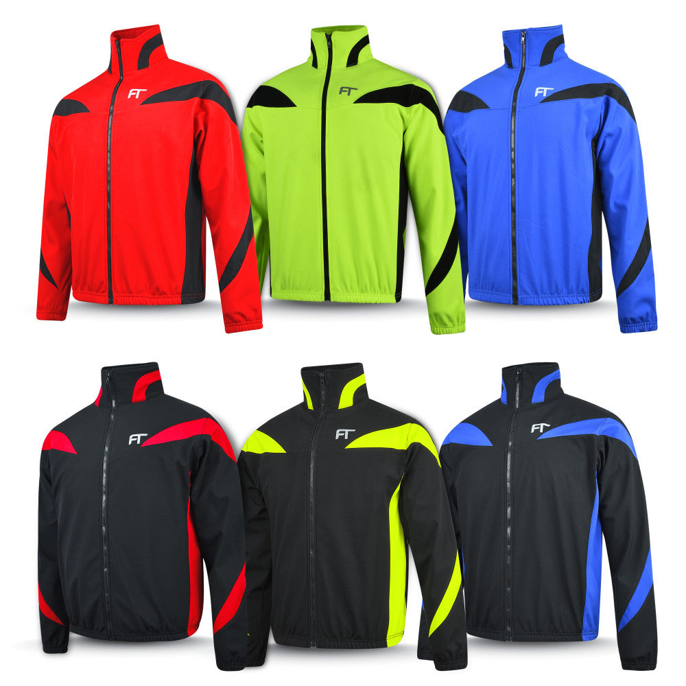 Soft Shell Cycling Jacket with Water-Resistant Fabric Front View