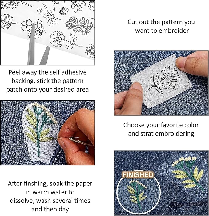 Tear Away Machine Embroidery Stabilizer Backing – 100 Precut Sheets (20 × 20 cm / 8 × 8") – Medium Weight 50 gsm