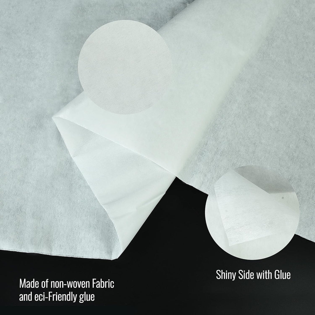Iron-On Interfacing Fabric – White (Full Roll 100 Meters) | Mediumweight Fusible Backing for Sewing & Dressmaking